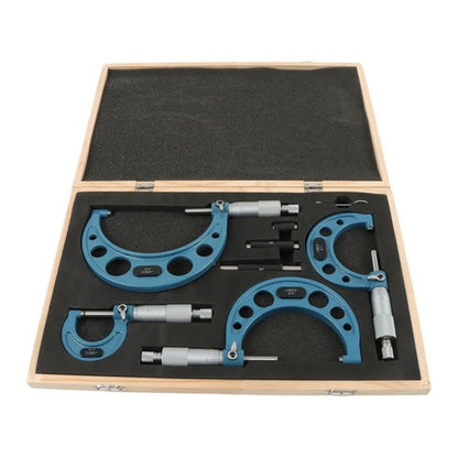Solid Spare 0-4"/0.0001" Premium Outside Micrometer Set Machinist Tool Precision Carbide Tip