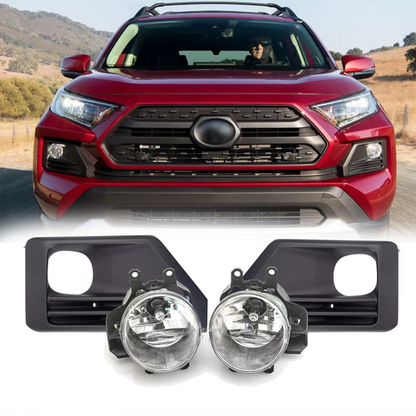 For 2019-2024 2021 Toyota Rav4 Adventure Adv Bumper Fog Lights Lamp Pair w/Bulbs