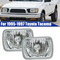 7X6" inch Clear Glass Lens White Headlight LED For Toyota Tacoma 4Runner Pickup