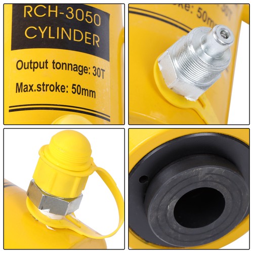 Solid Spare 30 Ton Hydraulic Hollow Ram Cylinder 2in / 50mm Stroke Working Single Acting