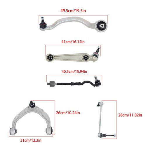 Solid Spare For BMW X5 E70 07-13 K620799 Front Control Arm Bar Link Tie Rod End Kit K620798