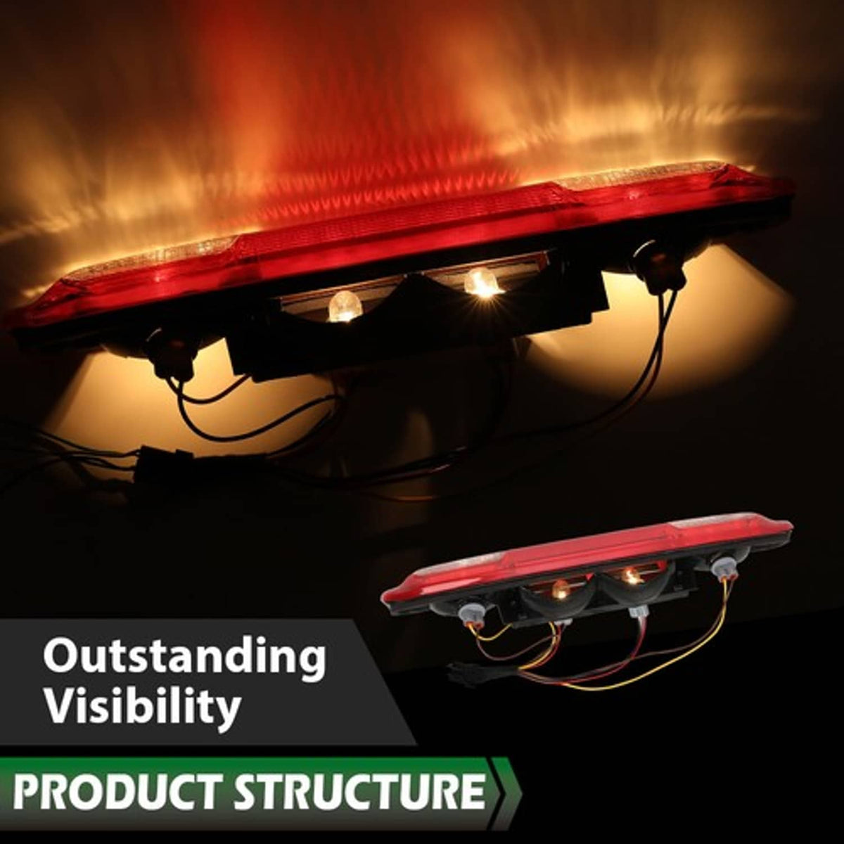 Solid Spare Fit For 99-07 Chevy Silverado GMC Sierra 3rd Brake Tail Light Stop Lamp w/ Bulbs