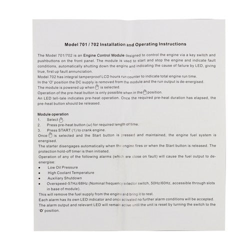 Solid Spare Generator Controller Automatic Start Module Generator Control Panel DSE701AS