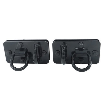 Solid Spare 2 Pack Tractor Bucket Hooks with Tie down Ring, Grade 70 Forged Steel Black