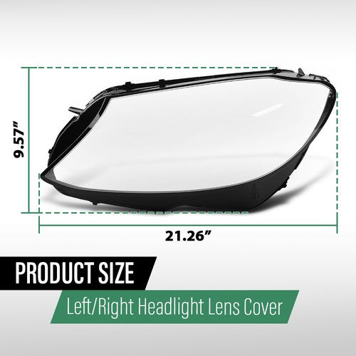 Solid Spare Fit For 2015-2017 Mercedes Benz W205 C180 C200 C260L Headlight Replacement Lens