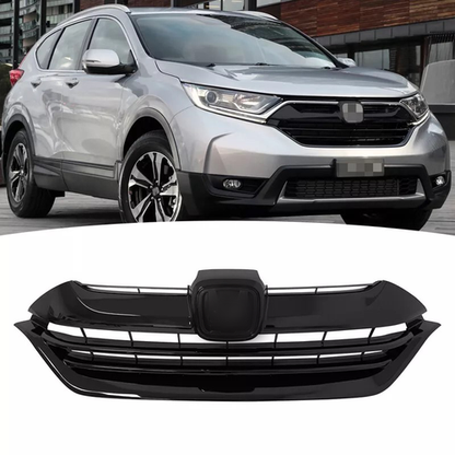 For 2017 2018 2019 Honda CRV CR-V Front Bumper Gloss Black Mesh Grille Grill