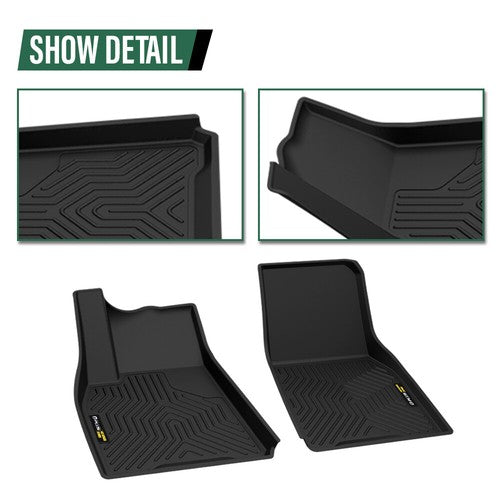 Solid Spare All Weather TPE Floor Mats Fit For 2020-2024 Tesla Model Y Protection Liners