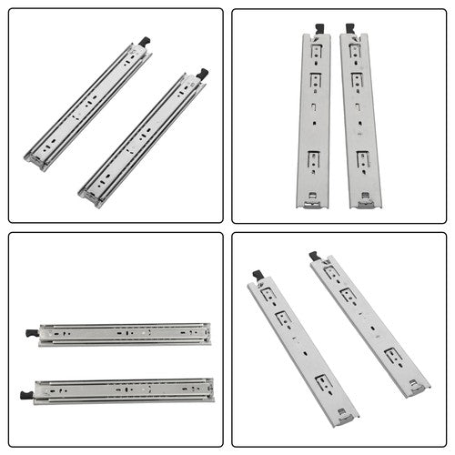 Solid Spare 1 Pair of 14" Locking Drawer Slides Full Extension & Lock 150 lb Load Capacity