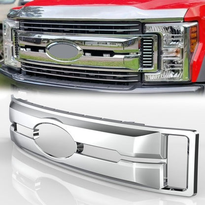 Solid Spare For Ford F250 F350 F450 F550 XL 2017-2019 Chrome Grille Overlay Grill Covers
