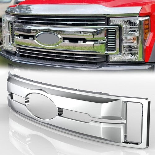 Solid Spare For Ford F250 F350 F450 F550 XL 2017-2019 Chrome Grille Overlay Grill Covers
