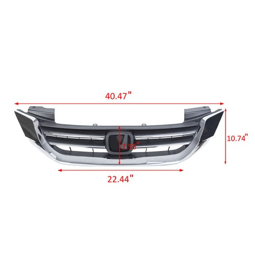Solid Spare Chrome Front Upper Bumper Radiator Grille for Honda Accord Sedan 2013 2014 2015