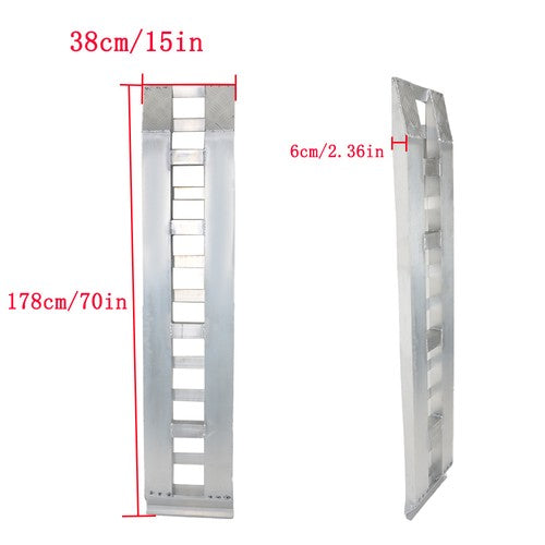 Solid Spare For Car Truck Trailer Auto Hauler Tractor Aluminum 72 × 15 7000 LBS Hook Ramp