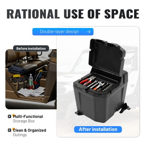 Solid Spare Under Seat Storage Box Double-decker For 2018-23 Polaris Ranger XP 1000 #2882910