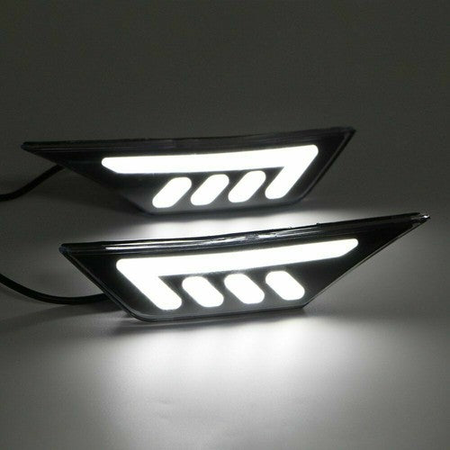 Black LED Front Bumper Side Marker Light Turn Signal For 2016-2021 Honda Civic