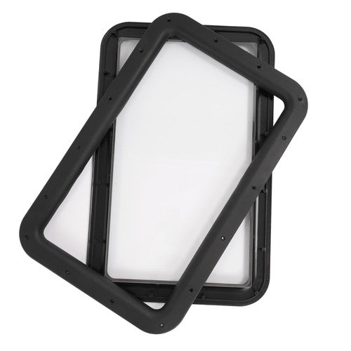 Solid Spare Black RV Entry Entrance Door Window For RV Camper Cargo Truck Trailer