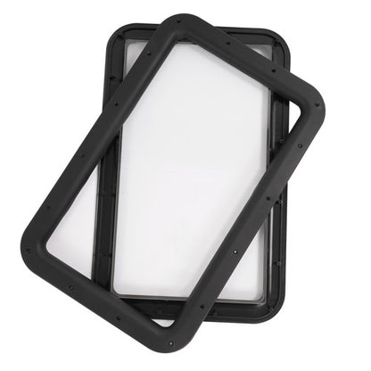 Solid Spare Black RV Entry Entrance Door Window For RV Camper Cargo Truck Trailer