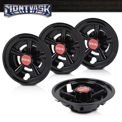 Solid Spare Golf Cart 8" Black Wheel Covers Fit For EZGO, Club Car, Yamaha- Universal
