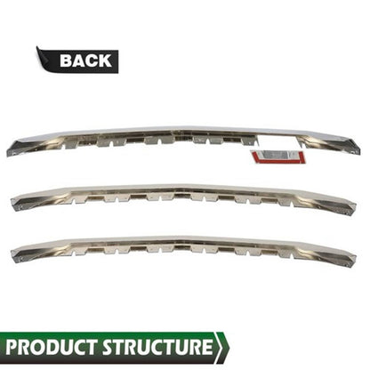 Solid Spare Grille Overlay Grill Cover Chrome Fit For 2016-2018 Chevy Silverado 1500 LT Z71
