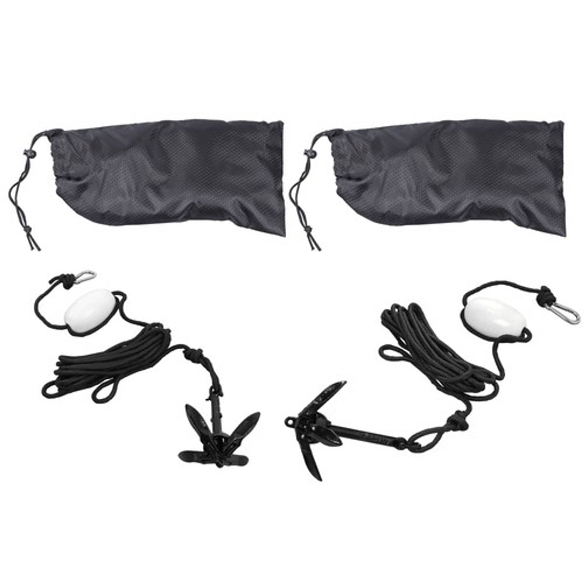 Solid Spare For Grapnel Boat Marine Kayak 2-Pack Folding Anchor Set 0.7kg Black