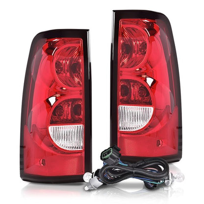 Solid Spare Fit For 03-06 Chevy Silverado Smoke Lens LED DRL Headlights+Red Tail Lights
