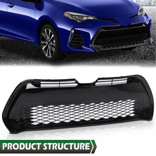 Solid Spare Front Bumper Lower Grille Grill Fit For 2017 2018 2019 Toyota Corolla SE XSE