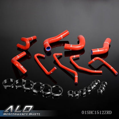 Solid Spare Red Silicone Radiator Hose+Clamps Kit Fit For 1994-1997 Mazda Miata MX5 1.8L