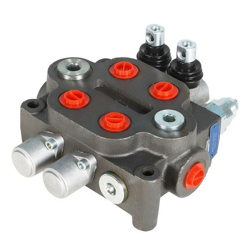 Solid Spare 2 Spool Hydraulic Directional Control Valve 25 GPM, 3000 PSI, BSPP Interface New