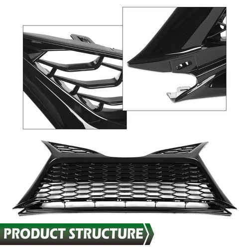 Solid Spare Fit For 2021-2023 Toyota Camry SE XSE Front Bumper Lower Grille W/O Sensor Holes
