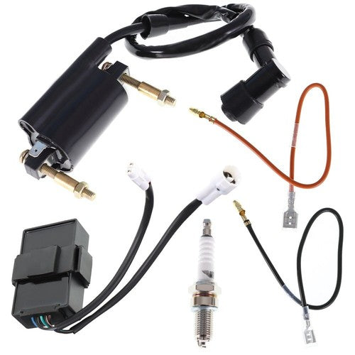 Solid Spare For 1988-2004 Kawasaki Bayou 300 KLF300B Ignition Coil CDI Spark Plug Kit