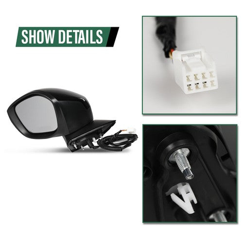 Solid Spare Fit For 2022-2023 Honda Civic 3 Pin Manual Fold Power Mirror Left Driver Side