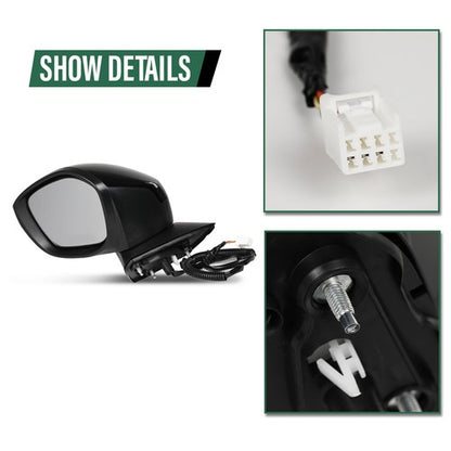 Solid Spare Fit For 2022-2023 Honda Civic 3 Pin Manual Fold Power Mirror Left Driver Side