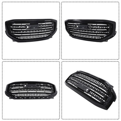 Solid Spare Compatible For GMC Acadia 2017-19 Gloss Black Front Bumper Upper Grille Plastic