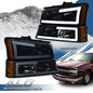 Solid Spare Fit For 03-2007 Chevy Silverado Avalanche LED DRL Smoked Headlights Bumper Lamps