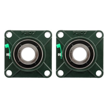 Solid Spare 2 × UCF207-20 1-1/4" Bore Pillow Block Flange Bearing 4 Bolt Solid Base