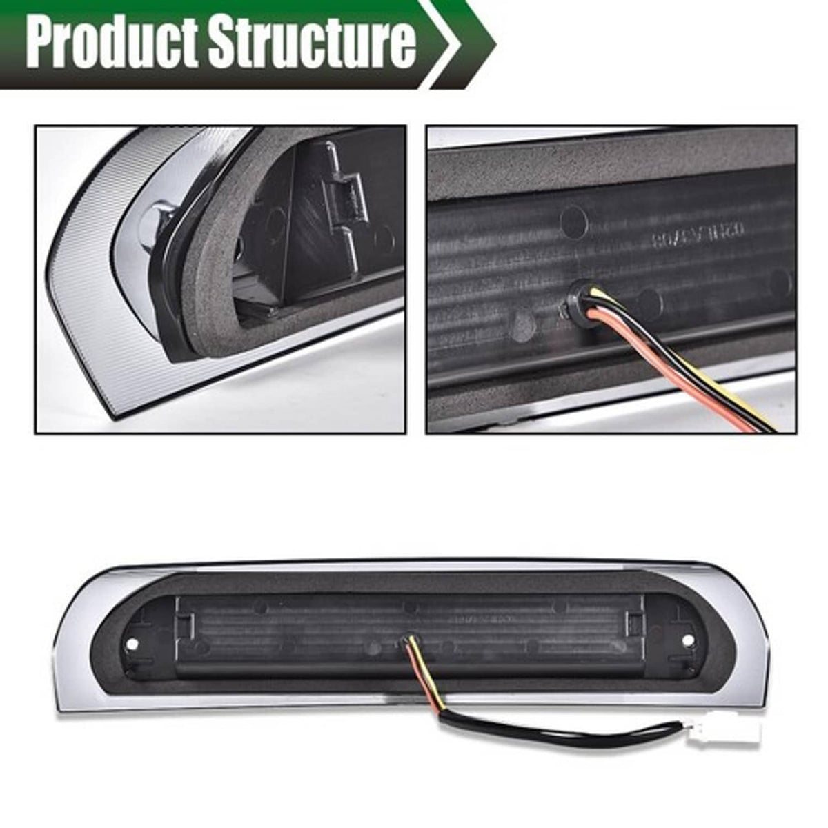 Solid Spare Fit For 2002-2009 Ram 1500 2500 Smoke LED 3rd Tail Brake Light Cargo Lamp