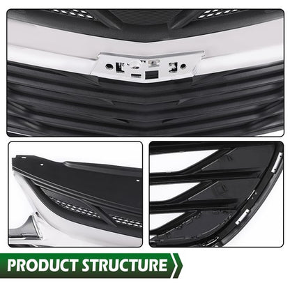 Solid Spare Fit For 2019-2020 Chevrolet Cruze Front Upper Bumper Grille Grill Assembly Black