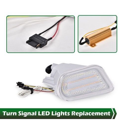 Solid Spare Fit For 1998-2002 Pontiac Firebird Trans Am Front Bumper LED Turn Signal Lights