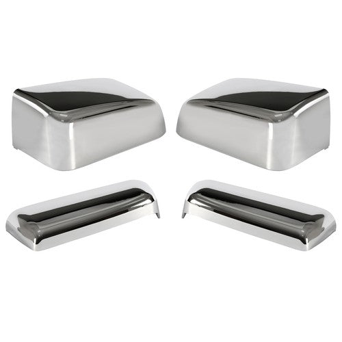 Solid Spare Pair Chrome Tow Mirror Cap Cover For 2014-2018 2019 Chevy Silverado GMC Sierra