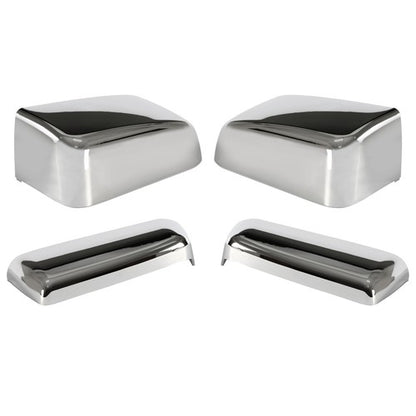 Solid Spare Pair Chrome Tow Mirror Cap Cover For 2014-2018 2019 Chevy Silverado GMC Sierra