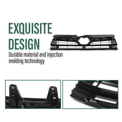 Solid Spare Fit For 14-16 Toyota Highlander Front Bumper Upper Grille Black Chrome TO1200371