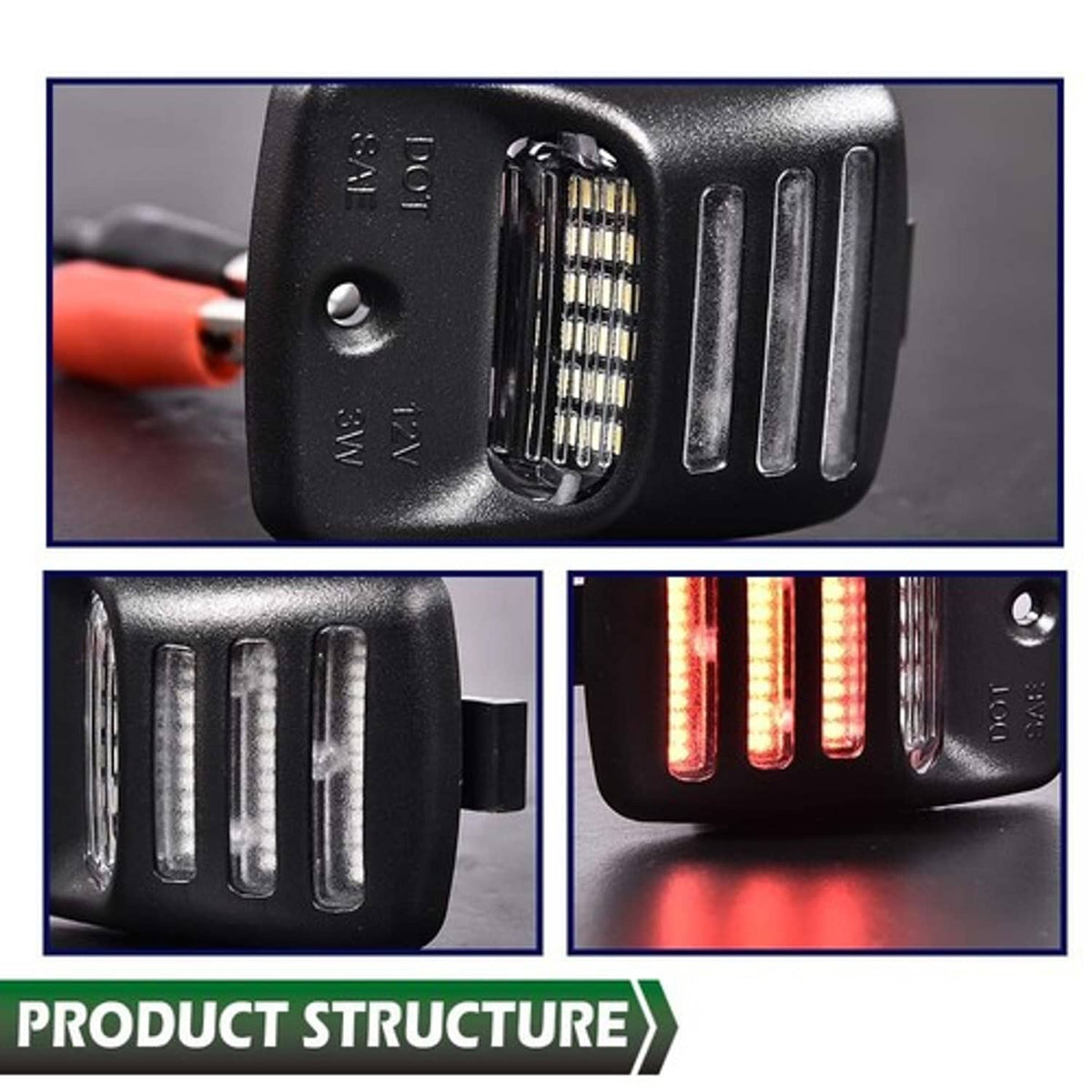 Solid Spare Full LED License Plate Light Fit For 2005-2015 Toyota Tacoma Tundra Red