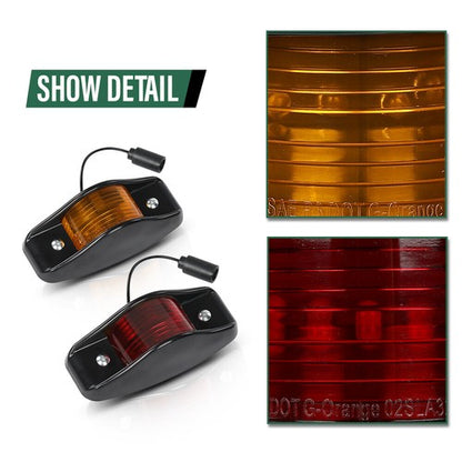 Solid Spare Fit For Humvee LED Side Marker Light with Reflector and Housing - Black