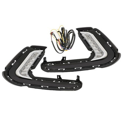 Solid Spare For 2016-2018 Hyundai Elantra 4DR Sedan LED Fog Lights Turn Signal DRL Lamps