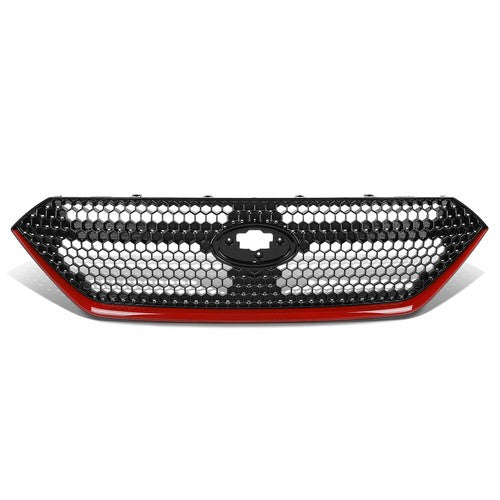 Solid Spare Fit For 2022-2024 Subaru WRX Front Bumper Grille Black & Red Grill Assembly
