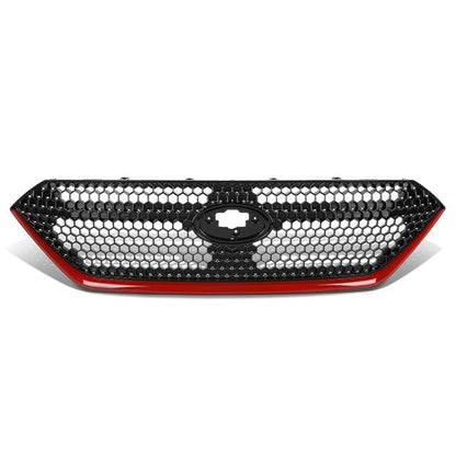 Solid Spare Fit For 2022-2024 Subaru WRX Front Bumper Grille Black & Red Grill Assembly