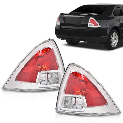 Solid Spare Fit For 2006-2009 Ford Fusion Chrome Tail Lights Brake Lamps Left Right Side