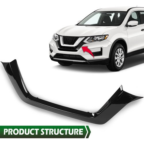 Solid Spare Fit For 17-20 Nissan Rogue Front Bumper Grille Black Trim Molding NI1044114