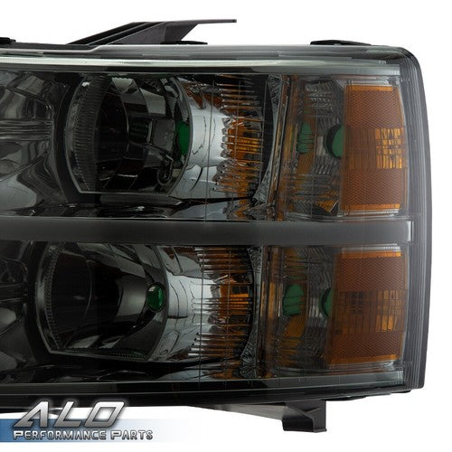 Solid Spare Fit For 2007-2014 Chevy Silverado 1500 2500 3500 LED DRL Headlights Head Lamps