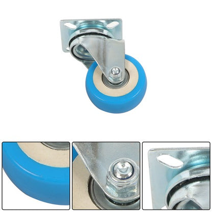 Solid Spare 36 Pack Caster Swivel Plate On Blue Polyurethane Wheels 2" Size Wheels No Brake