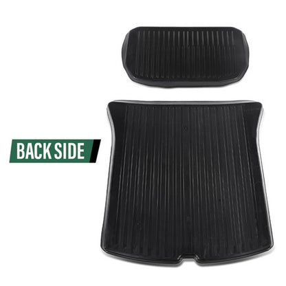 Solid Spare Fit For 20-24 Tesla Model Y TPE Front+Rear Trunk Mats Storage Cargo Liner